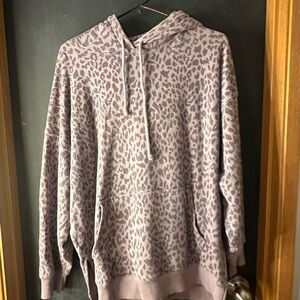 American Eagle Outfitters Mauve Taupe Leopard Print Hoodie